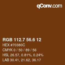 カラーコード: RGB 112.7 56.6 12 | qconv.com