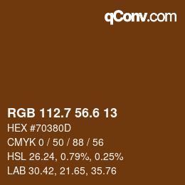 カラーコード: RGB 112.7 56.6 13 | qconv.com