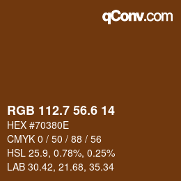 カラーコード: RGB 112.7 56.6 14 | qconv.com