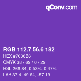 カラーコード: RGB 112.7 56.6 182 | qconv.com
