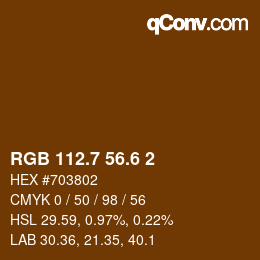 カラーコード: RGB 112.7 56.6 2 | qconv.com