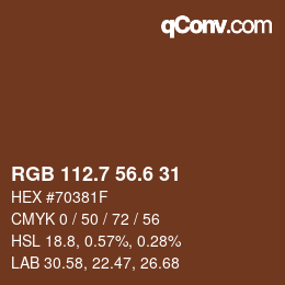カラーコード: RGB 112.7 56.6 31 | qconv.com