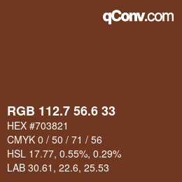 カラーコード: RGB 112.7 56.6 33 | qconv.com