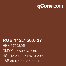 カラーコード: RGB 112.7 56.6 37 | qconv.com