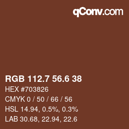 カラーコード: RGB 112.7 56.6 38 | qconv.com