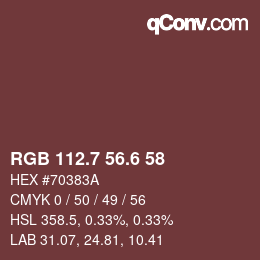 カラーコード: RGB 112.7 56.6 58 | qconv.com