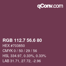 カラーコード: RGB 112.7 56.6 80 | qconv.com