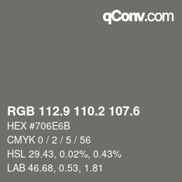 カラーコード: RGB 112.9 110.2 107.6 | qconv.com