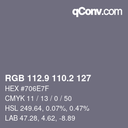 Color code: RGB 112.9 110.2 127 | qconv.com