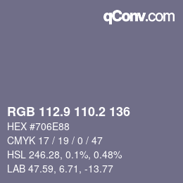 Color code: RGB 112.9 110.2 136 | qconv.com