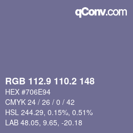 Color code: RGB 112.9 110.2 148 | qconv.com