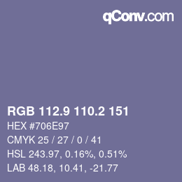 Color code: RGB 112.9 110.2 151 | qconv.com