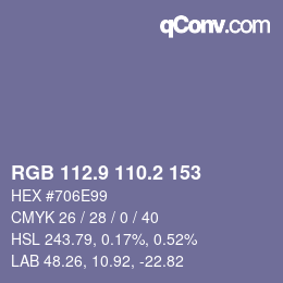 Color code: RGB 112.9 110.2 153 | qconv.com