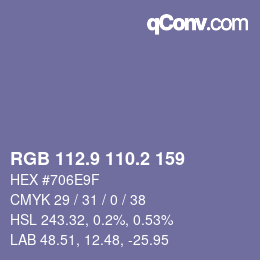 Color code: RGB 112.9 110.2 159 | qconv.com