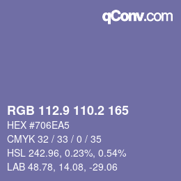 Color code: RGB 112.9 110.2 165 | qconv.com