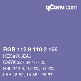Color code: RGB 112.9 110.2 166 | qconv.com