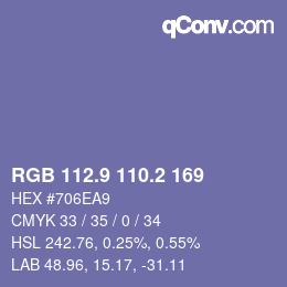 カラーコード: RGB 112.9 110.2 169 | qconv.com