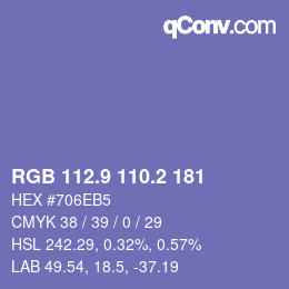 Color code: RGB 112.9 110.2 181 | qconv.com