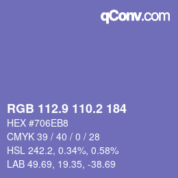 Color code: RGB 112.9 110.2 184 | qconv.com
