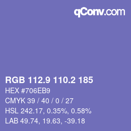 Color code: RGB 112.9 110.2 185 | qconv.com