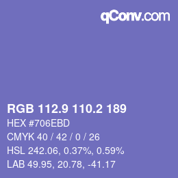Color code: RGB 112.9 110.2 189 | qconv.com