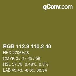 カラーコード: RGB 112.9 110.2 40 | qconv.com