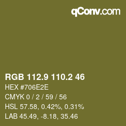 Color code: RGB 112.9 110.2 46 | qconv.com