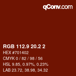 カラーコード: RGB 112.9 20.2 2 | qconv.com