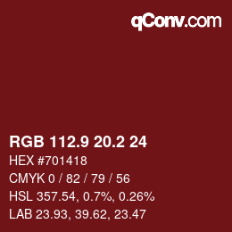Color code: RGB 112.9 20.2 24 | qconv.com