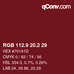 Color code: RGB 112.9 20.2 29 | qconv.com