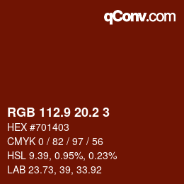 カラーコード: RGB 112.9 20.2 3 | qconv.com