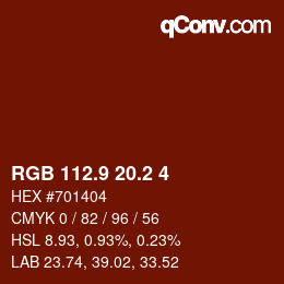 Color code: RGB 112.9 20.2 4 | qconv.com