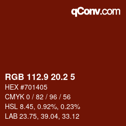 Color code: RGB 112.9 20.2 5 | qconv.com