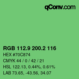 カラーコード: RGB 112.9 200.2 116 | qconv.com