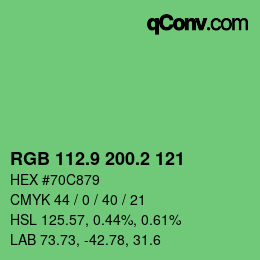 カラーコード: RGB 112.9 200.2 121 | qconv.com