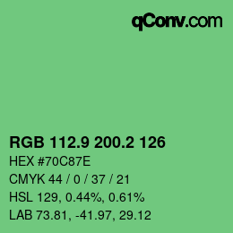 カラーコード: RGB 112.9 200.2 126 | qconv.com