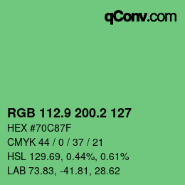 カラーコード: RGB 112.9 200.2 127 | qconv.com
