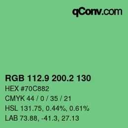 カラーコード: RGB 112.9 200.2 130 | qconv.com