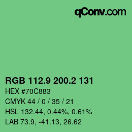カラーコード: RGB 112.9 200.2 131 | qconv.com