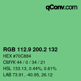 カラーコード: RGB 112.9 200.2 132 | qconv.com