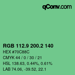 カラーコード: RGB 112.9 200.2 140 | qconv.com