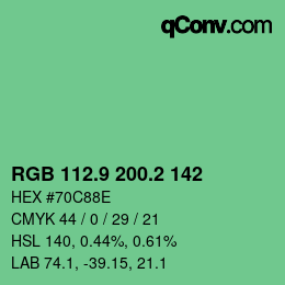 カラーコード: RGB 112.9 200.2 142 | qconv.com