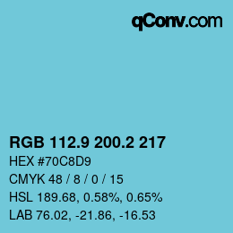 Color code: RGB 112.9 200.2 217 | qconv.com