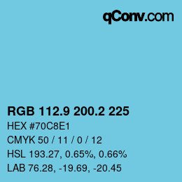 Color code: RGB 112.9 200.2 225 | qconv.com