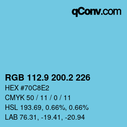 Color code: RGB 112.9 200.2 226 | qconv.com