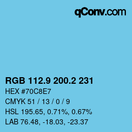 Color code: RGB 112.9 200.2 231 | qconv.com