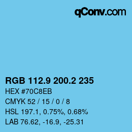 Color code: RGB 112.9 200.2 235 | qconv.com