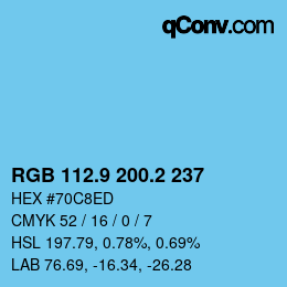 Color code: RGB 112.9 200.2 237 | qconv.com
