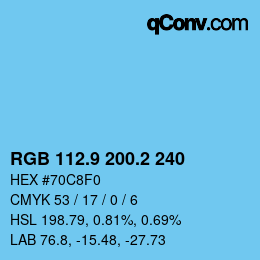 Farbcode: RGB 112.9 200.2 240 | qconv.com
