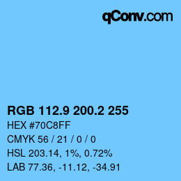 Farbcode: RGB 112.9 200.2 255 | qconv.com